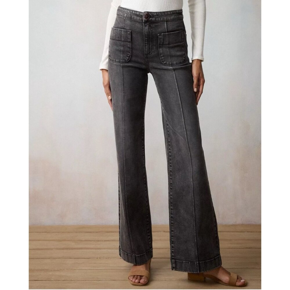 LC Lauren Conrad Super High Rise Trouser Jeans Women’s Size 16 Wide Leg Stretch